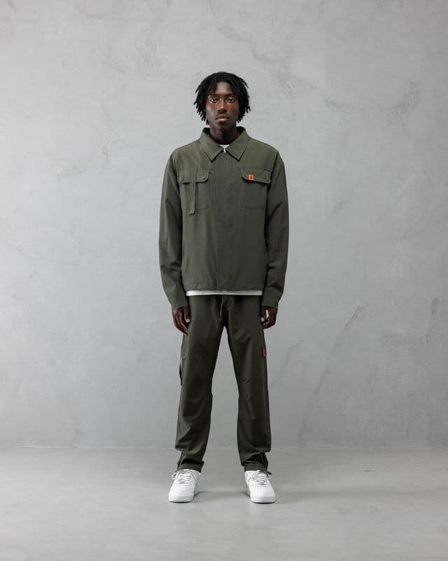 AJ Tech Utility Overshirt, Khaki