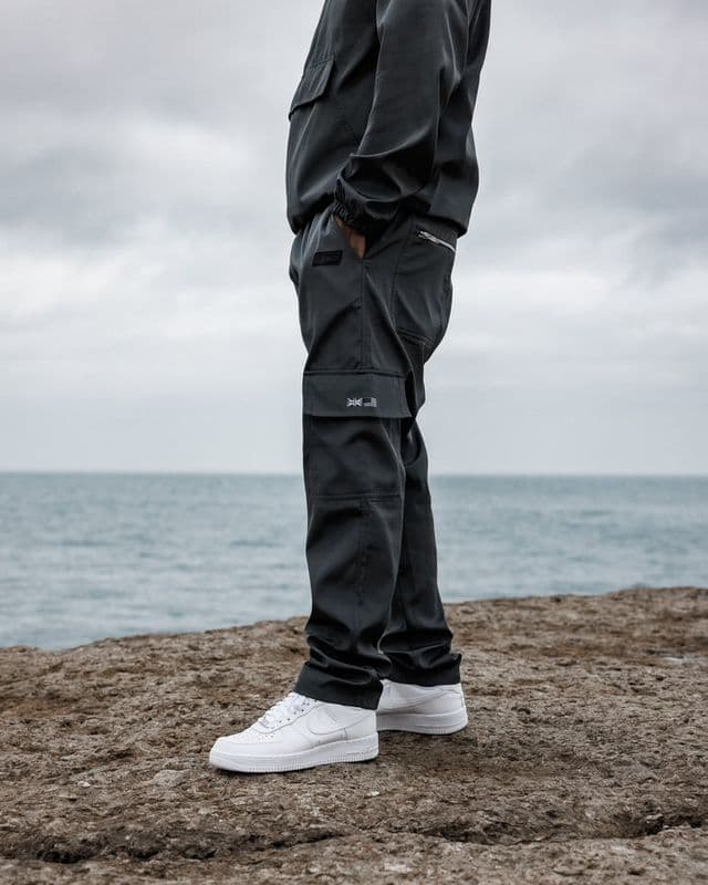 KOLD BREEZE Straight Leg Cargo Pant, Shadow Grey