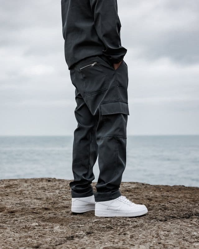 KOLD BREEZE Straight Leg Cargo Pant, Shadow Grey